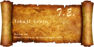 Tokaji Ervin névjegykártya