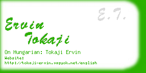 ervin tokaji business card